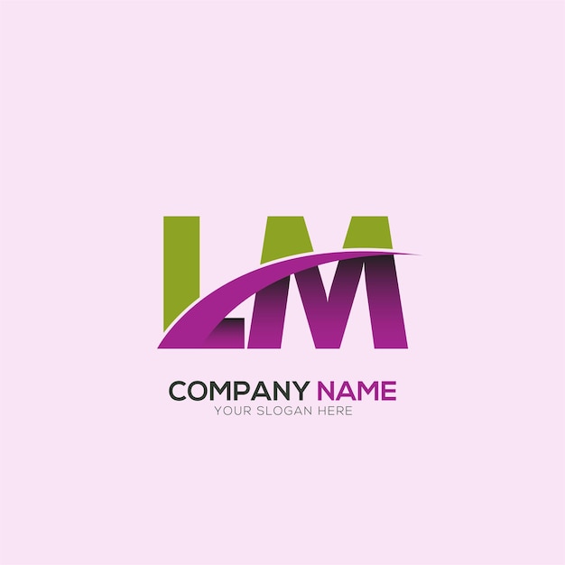 Diseño del logotipo de la letra LM ML con un corte creativo Diseño creativo del logotipo