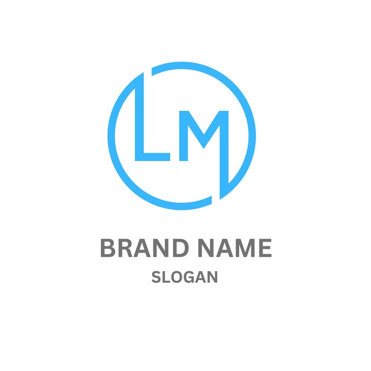 Vector diseño del logotipo de la letra lm221