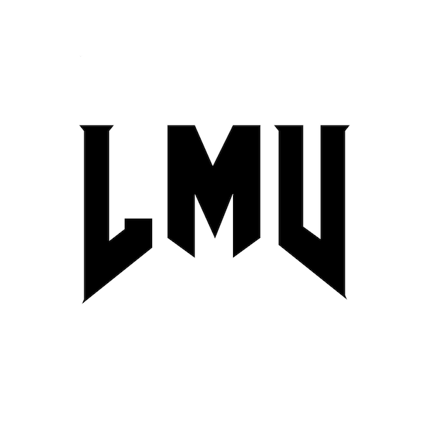 Diseño de logotipo de letra LMV para la compañía tecnológica LMV diseño de logotipo combinación de colores blanco y negro
