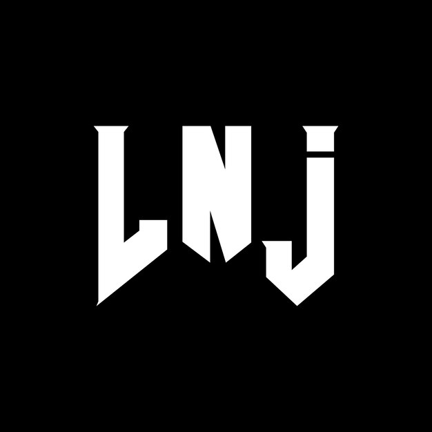 Diseño de logotipo de letra LNJ para una empresa de tecnología Diseño del logotipo LNJ combinación de colores blanco y negro LNJ logotipo Vector LNJ diseño LNJ icono LNJ alfabeto LNJ tipografía diseño del logotipo