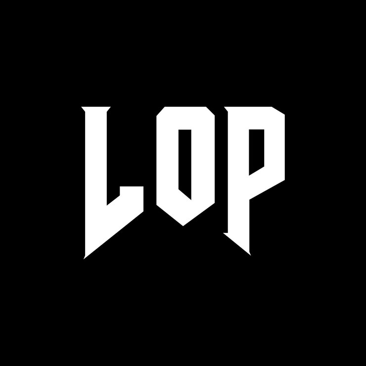 Vector diseño de logotipo de letra lop para una empresa de tecnología diseño del logotipo lop combinación de colores blanco y negro logotipo lop vector lop diseño del icono lop alfabeto lop tipo de diseño del logotipo
