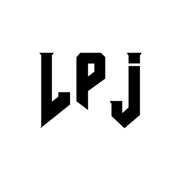 Diseño de logotipo de letra LPJ para una empresa de tecnología LPJ diseño de logotipo combinación de colores blanco y negro LPJ logotipo LPJ vector LPJ diseño LPJ icono LPJ alfabeto LPJ tipografía diseño de logotip
