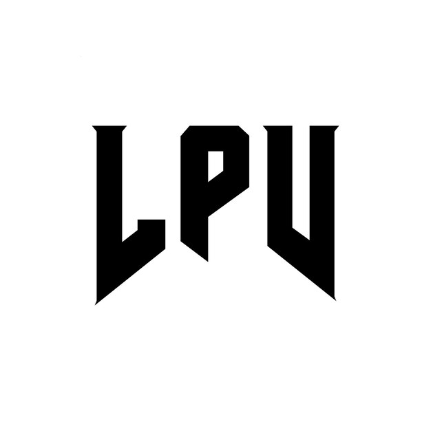 Diseño de logotipo de letra LPV para la compañía de tecnología Diseño del logotipo LPV combinación de colores blanco y negro
