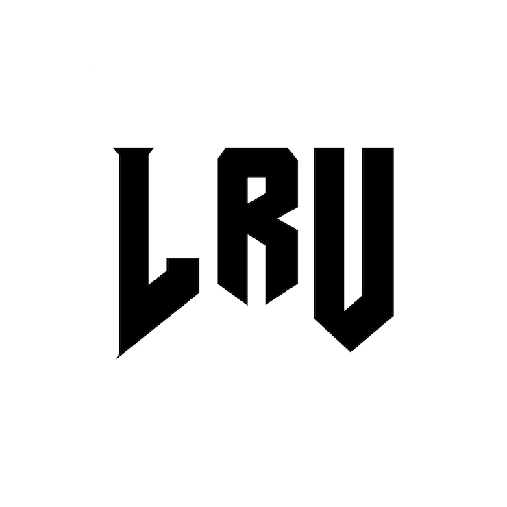 Vector diseño de logotipo de letra lru para una empresa de tecnología lru diseño de logotipo combinación de colores blanco y negro lru logotipo lru vector lru diseño lru icono lru alfabeto lru tipografía diseño del logotipo
