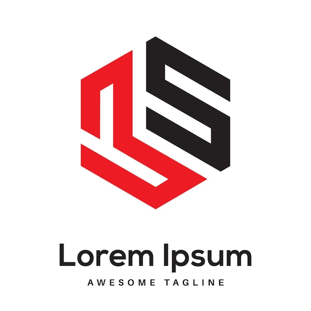 diseño del logotipo de la letra LS