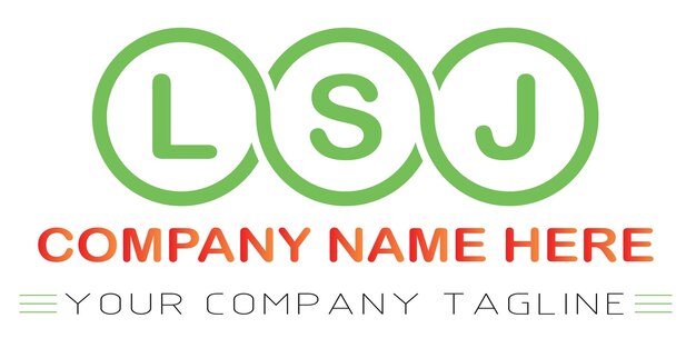 Diseño de logotipo de letra LSJ