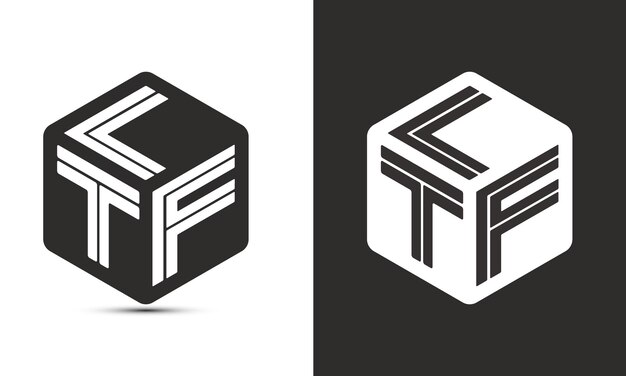 Diseño de logotipo de letra LTA con logotipo de cubo ilustrador logotipo vectorial estilo de superposición de fuente de alfabeto moderno