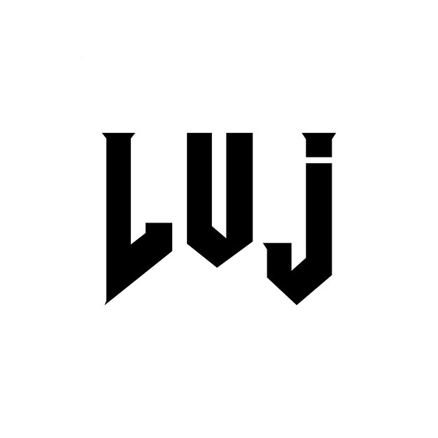 Diseño de logotipo de letra LUJ para la compañía de tecnología LUJ Diseño del logotipo combinación de colores blanco y negro