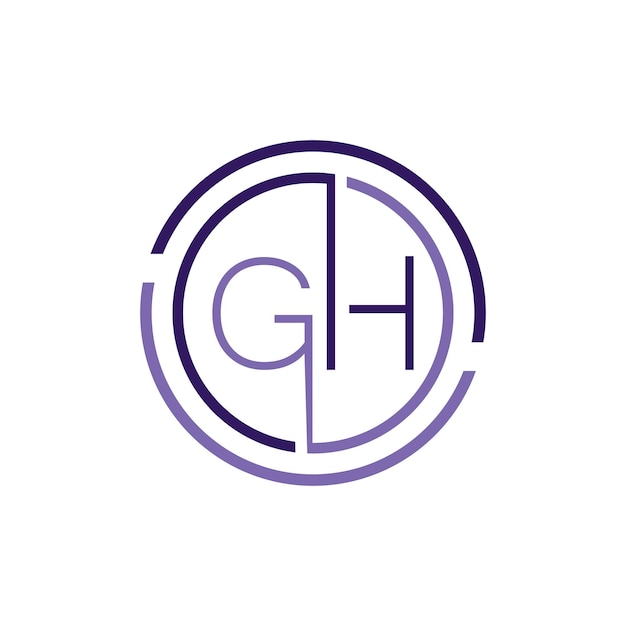 Diseño del logotipo de la letra de lujo GH Royal premium letra GH plantilla vectorial de diseño del logotipo