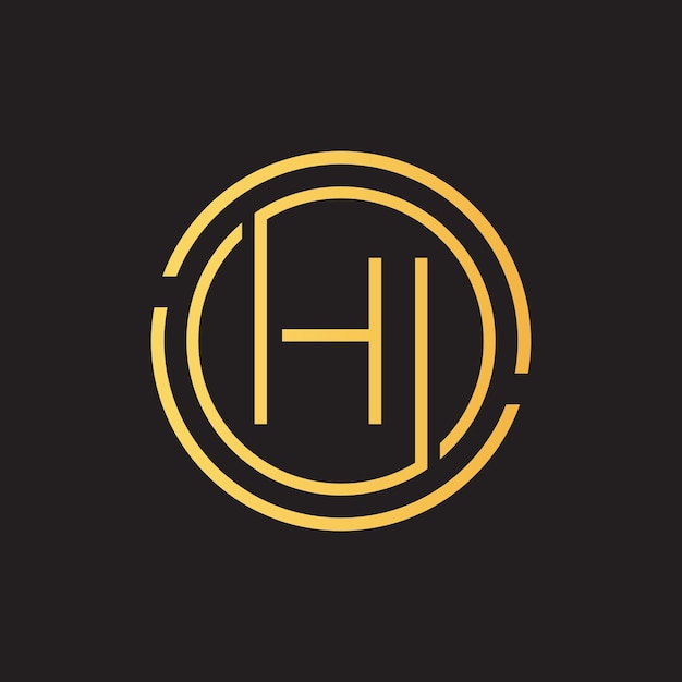 Diseño del logotipo de la letra de lujo HI Royal premium letra HI plantilla vectorial de diseño del logotipo