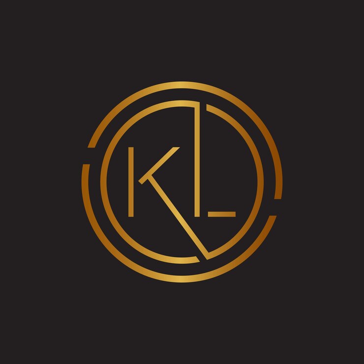 Vector diseño del logotipo de la letra de lujo kltemplate vectorial de diseño del logotipo premium de la letra real kl