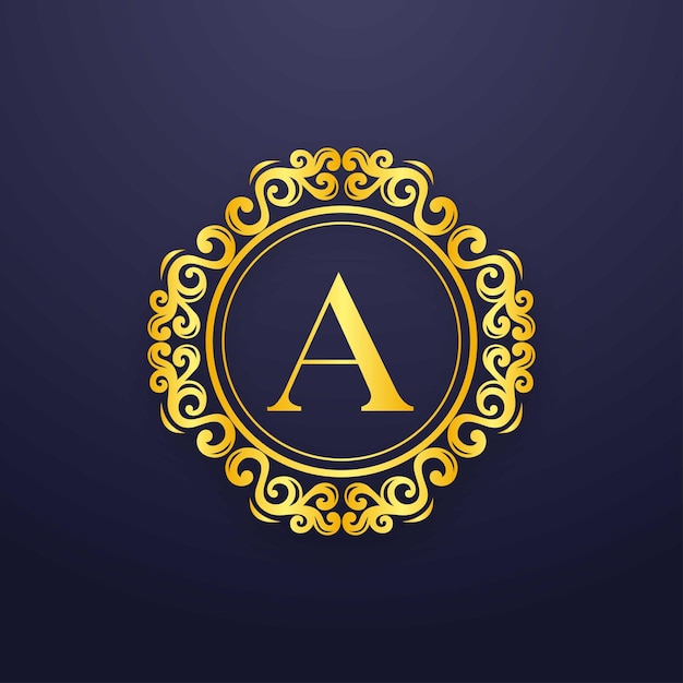 Diseño del logotipo de la letra A de lujo