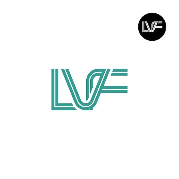 Diseño del logotipo de la letra LVF Monograma con líneas
