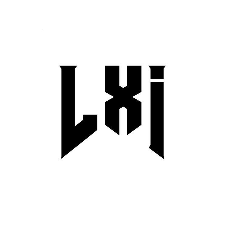Vector diseño de logotipo de letra lxi para la compañía de tecnología diseño de logotipo lxi combinación de colores blanco y negro