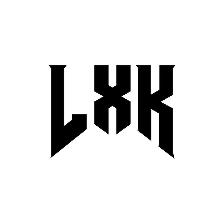 Vector diseño de logotipo de letra lxk para una empresa de tecnología diseño de logotipo lxk combinación de colores blanco y negro lxk logotipo vector lxk diseño icono lxk alfabeto lxk tipografía diseño de logotipo