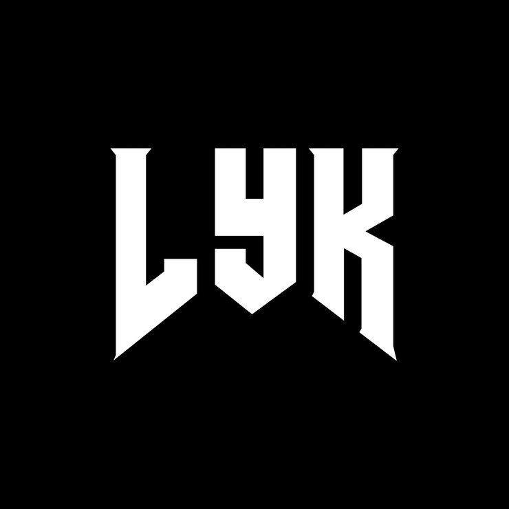 Vector diseño de logotipo de letra lyk para una empresa de tecnología diseño de logotipo lyk combinación de colores blanco y negro lyk logotipo vector lyk diseño lyk icono lyk alfabeto lyk tipografía diseño de logotipo