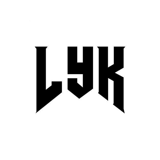 Diseño de logotipo de letra LYK para una empresa de tecnología Diseño de Logotipo LYK combinación de colores blanco y negro LYK logotipo Vector LYK diseño LYK icono LYK alfabeto LYK tipografía diseño de logotipo