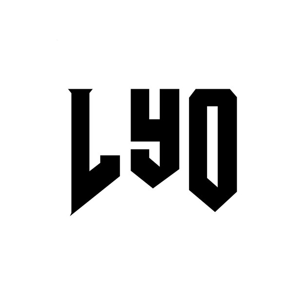 Diseño de logotipo de letra LYO para la compañía de tecnología LYO diseño de logotipo combinación de colores blanco y negro LYO logotipo LYO vector LYO diseño LYO icono LYO alfabeto LYO tipografía diseño de logo