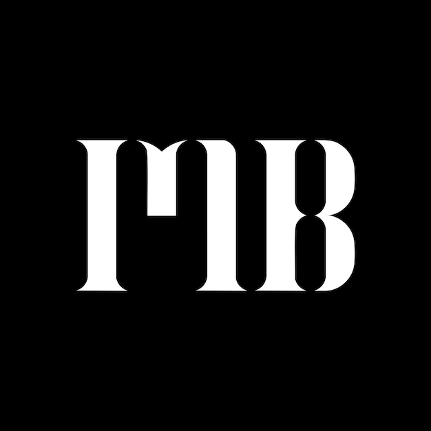 El diseño del logotipo de la letra M B La letra inicial MB el logotipo del monograma en mayúsculas color blanco el logotipo de MB el diseño de MB M B