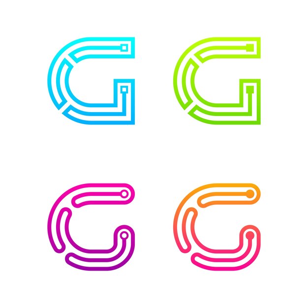 Diseño del logotipo de la letra M con conexión de tres líneas y puntos para la empresa de tecnología y negocios digitales