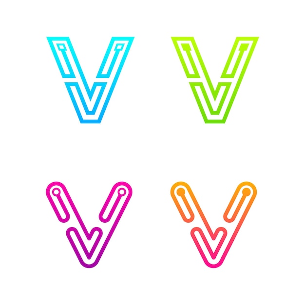 Diseño del logotipo de la letra M con conexión de tres líneas y puntos para la empresa de tecnología y negocios digitales