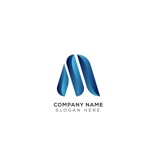 Diseño de logotipo de letra M de degradado mínimo