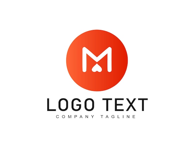 Diseño de logotipo de letra M de diseño plano