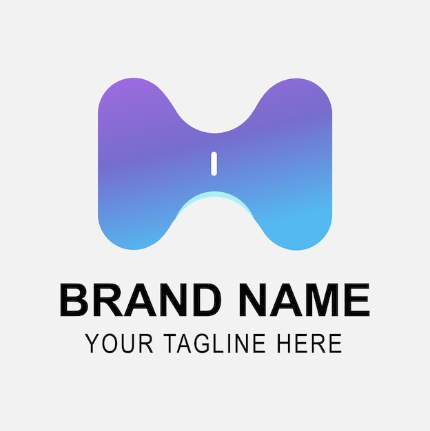 Diseño del logotipo de la letra M con gradiente