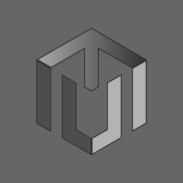 Diseño del logotipo de la letra M I J L Polygon