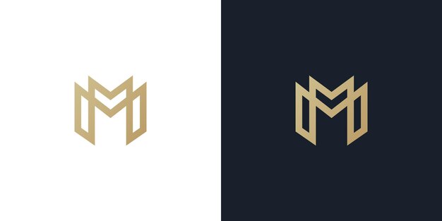 diseño de logotipo de letra M de lujo diseño de logotipo moderno