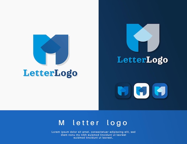 Diseño de logotipo de letra M o diseño de monograma M