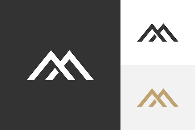 Diseño de logotipo de letra m o montaña