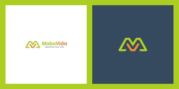 Diseño de logotipo letra M y V