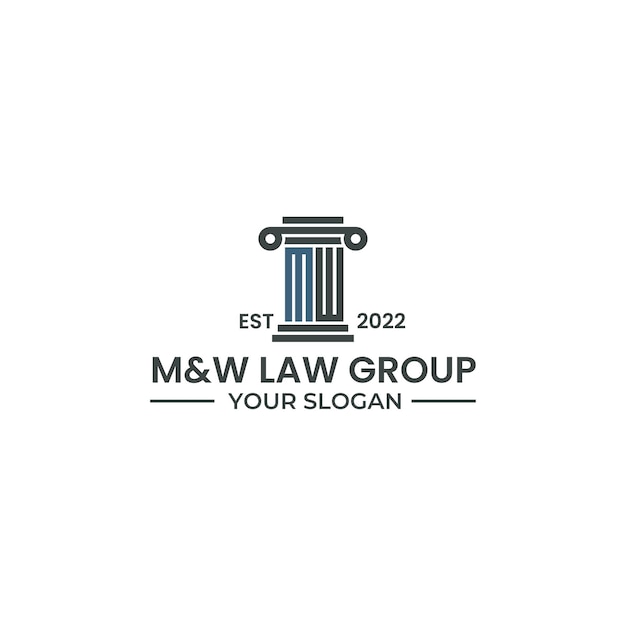 diseño de logotipo de letra M y W para bufete de abogados