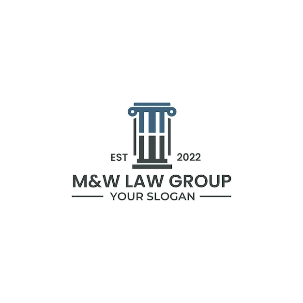 diseño de logotipo de letra M y W para bufete de abogados