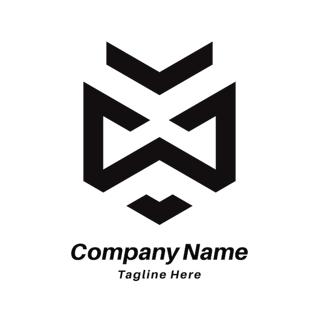 Diseño de logotipo de letra M y W