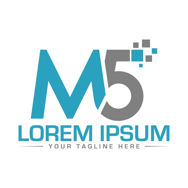 Diseño del logotipo de la letra M5 Diseño único y moderno del logotipo M5