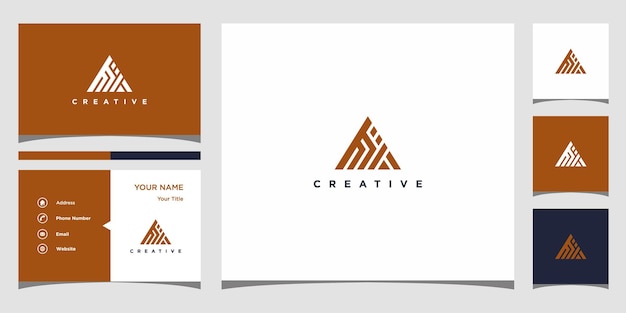 Diseño de logotipo letra ma y tarjeta de visita vector premium vector premium