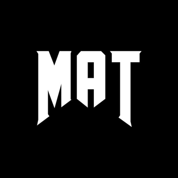 Diseño de logotipo de letra MAT para una empresa de tecnología Diseño del logotipo MAT Combinación de colores blanco y negro MAT Logotipo MAT Vector MAT Diseño del icono MAT Alfabeto MAT Tipografía diseño del logotipo