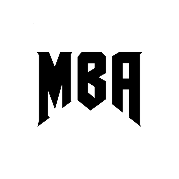 Diseño de logotipo de letra MBA para una empresa de tecnología Diseño de Logotipo MBA combinación de colores blanco y negro