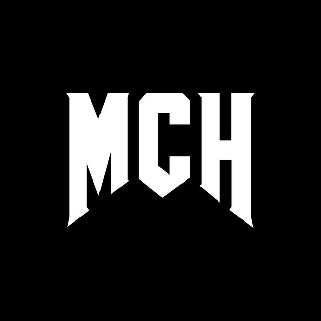 Diseño de logotipo de letra MCH para una empresa de tecnología Diseño de Logotipo MCH combinación de colores blanco y negro MCH logotipo MCH vector MCH diseño MCH icono MCH alfabeto MCH tipografía diseño de logotipo