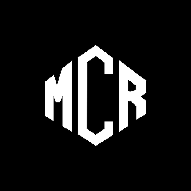 Diseño del logotipo de la letra MCR con forma de polígono MCR diseño del logotipo en forma de póligono y cubo MCR hexágono modelo de logotipo vectorial colores blanco y negro MCR monograma de negocios y logotipo de bienes raíces