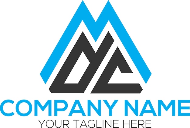 Diseño de logotipo de letra MDC sobre fondo blanco Concepto de logotipo de letra de iniciales creativas MDC
