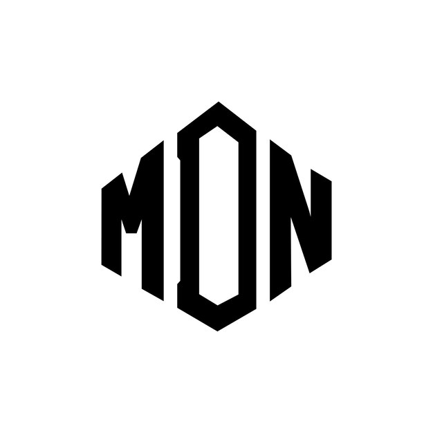 Diseño del logotipo de la letra MDN con forma de polígono MDN diseño del logotipo en forma de póligono y cubo MDN hexágono modelo de logotipo vectorial colores blanco y negro MDN monograma de negocios y logotipo de bienes raíces