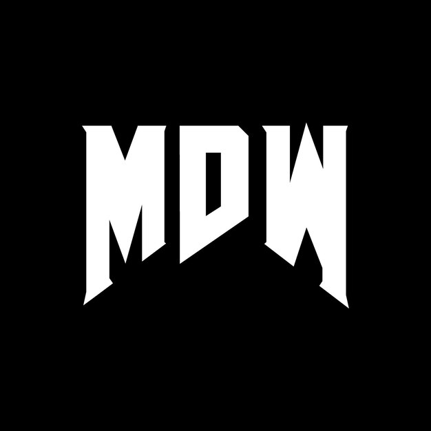 Diseño de logotipo de letra MDW para una empresa de tecnología Diseño de Logotipo MDW Combinación de colores blanco y negro Diseño del logotipo MDW Vector MDW Diseño del icono MDW Alfabeto MDW Tipografía del logotipo