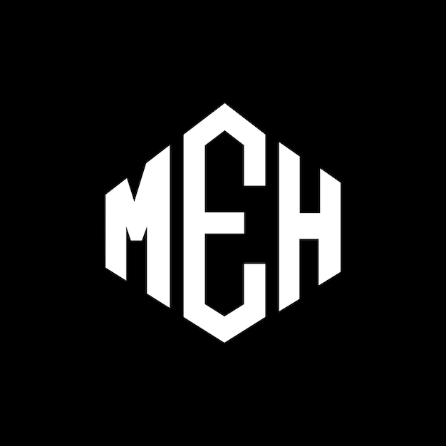 Diseño del logotipo de la letra MEH con forma de polígono MEH polígono y forma de cubo diseño del logotipo MEH hexágono modelo de logotipo vectorial colores blanco y negro logotipo de negocios y bienes raíces MEH monograma