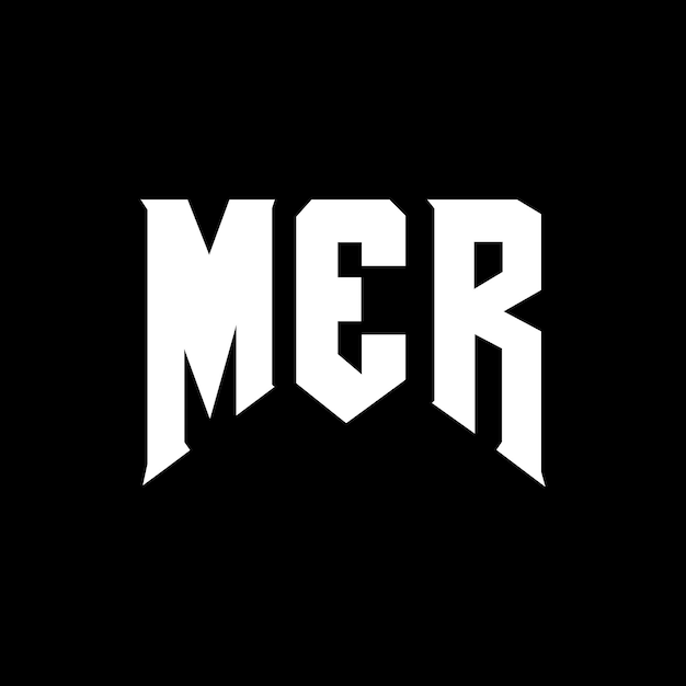 Diseño de logotipo de letra MER para una empresa de tecnología Diseño del logotipo MER Combinación de colores blanco y negro MER Logotipo MER Vector MER Diseño del icono MER Alfabeto MER Tipografía diseño del logotipo