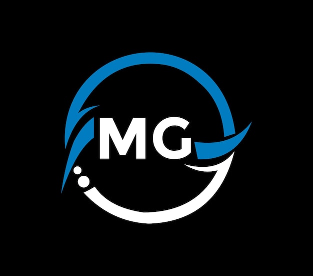 Diseño de logotipo de letra MG con forma de círculo Diseño de logotipo de forma de círculo y cubo MG Negocio de monograma MG