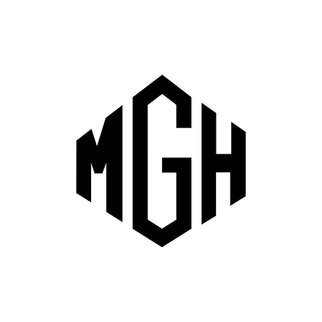 Diseño del logotipo de la letra MGH con forma de polígono MGH diseño del logotipo en forma de póligono y cubo MGH hexágono modelo de logotipo vectorial colores blanco y negro MGH monograma logotipo de negocios y bienes raíces