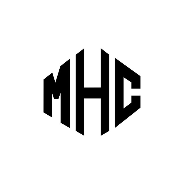 Diseño del logotipo de la letra MHC con forma de polígono MHC diseño del logotipo en forma de póligono y cubo MHC hexágono modelo de logotipo vectorial colores blanco y negro MHC monograma logotipo de negocios y bienes raíces